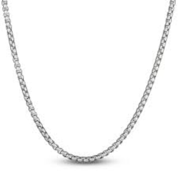 Sterling Silver 24" Oval Box 030 Br Necklace - Picture 1 of 6